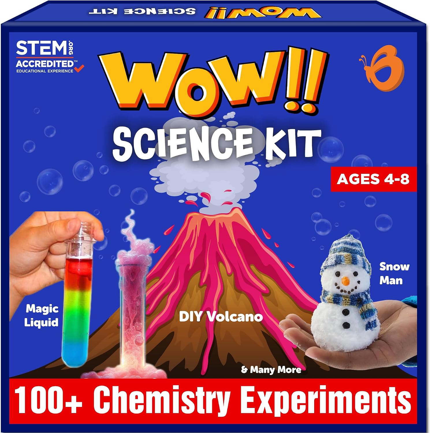 Butterfly EduFields Science Kits for Kids Ages 5-7 6-8 | 100+ Experiments | Educational Science Kit | Chemistry & Volcano Science Projects Kit | Birthday Gift for Boys & Girls Ages 4-8 | STEM Toys