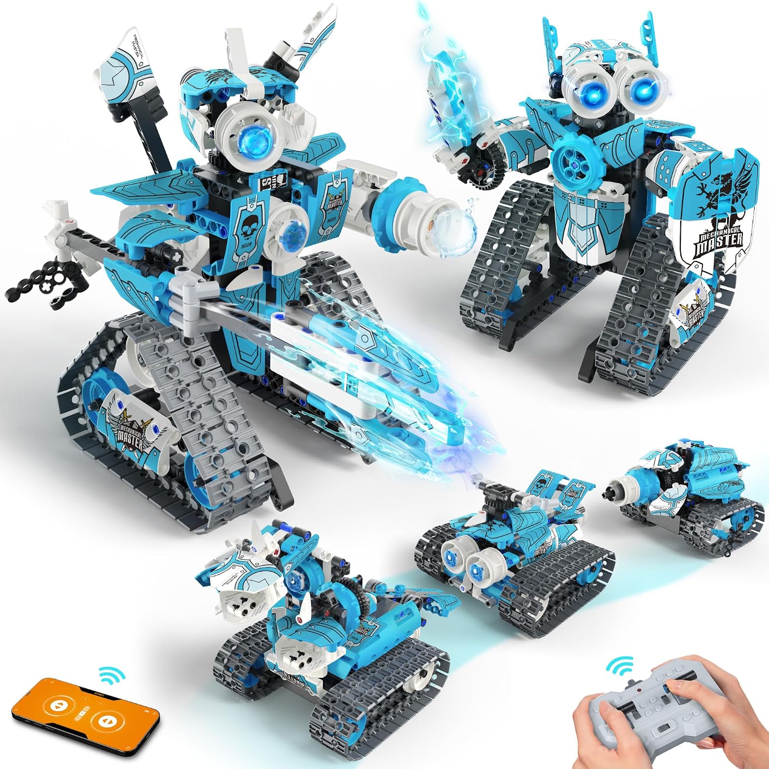 Opmind 5-in-1 STEM RC Robot Building Kit – 408PCS, Gift for Boys Ages 8-13 | STEM Toys for Ages 8-13, DIY Building Toys for Boys, APP Remote Control Robot, Educational Engineering Robotics Kit for Kids