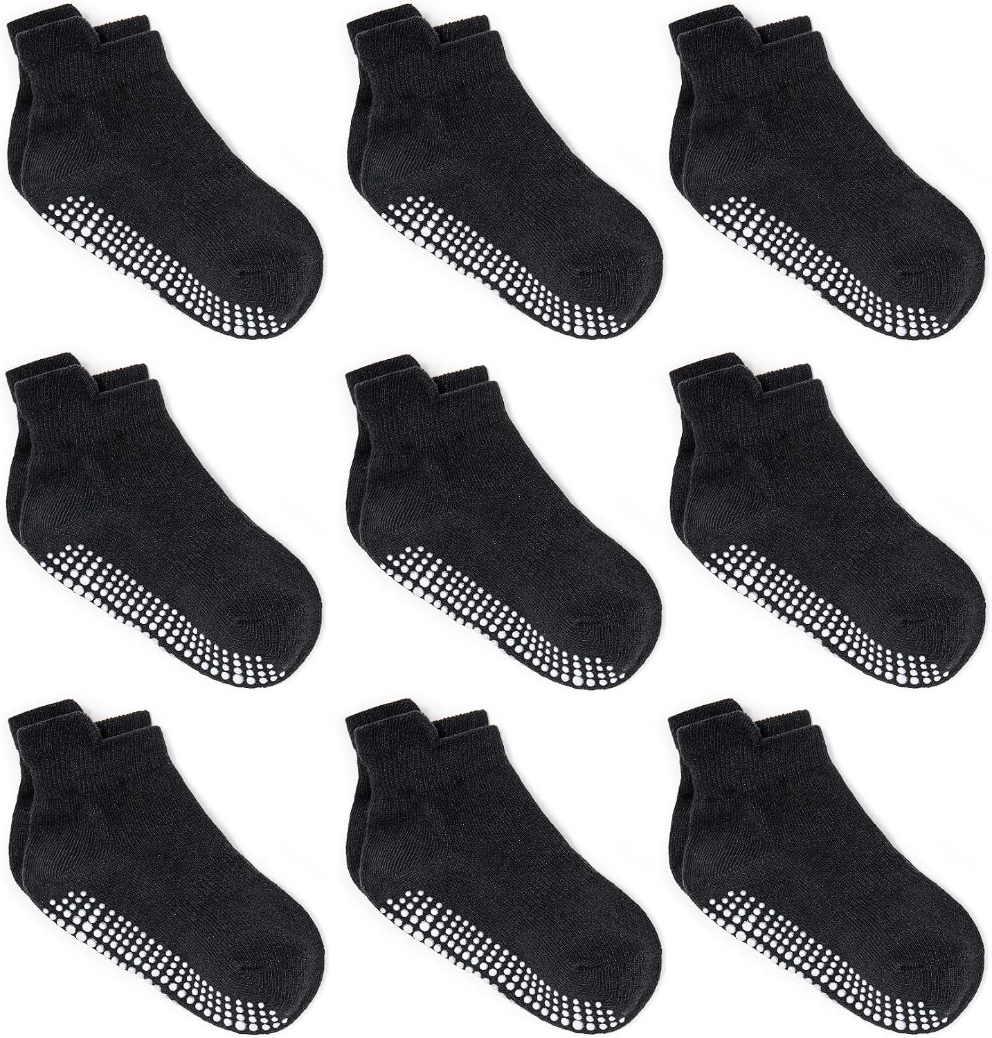 Zaples Baby Non Slip Grip Ankle Socks with Non Skid Soles for Infants Toddlers Kids Boys Girls