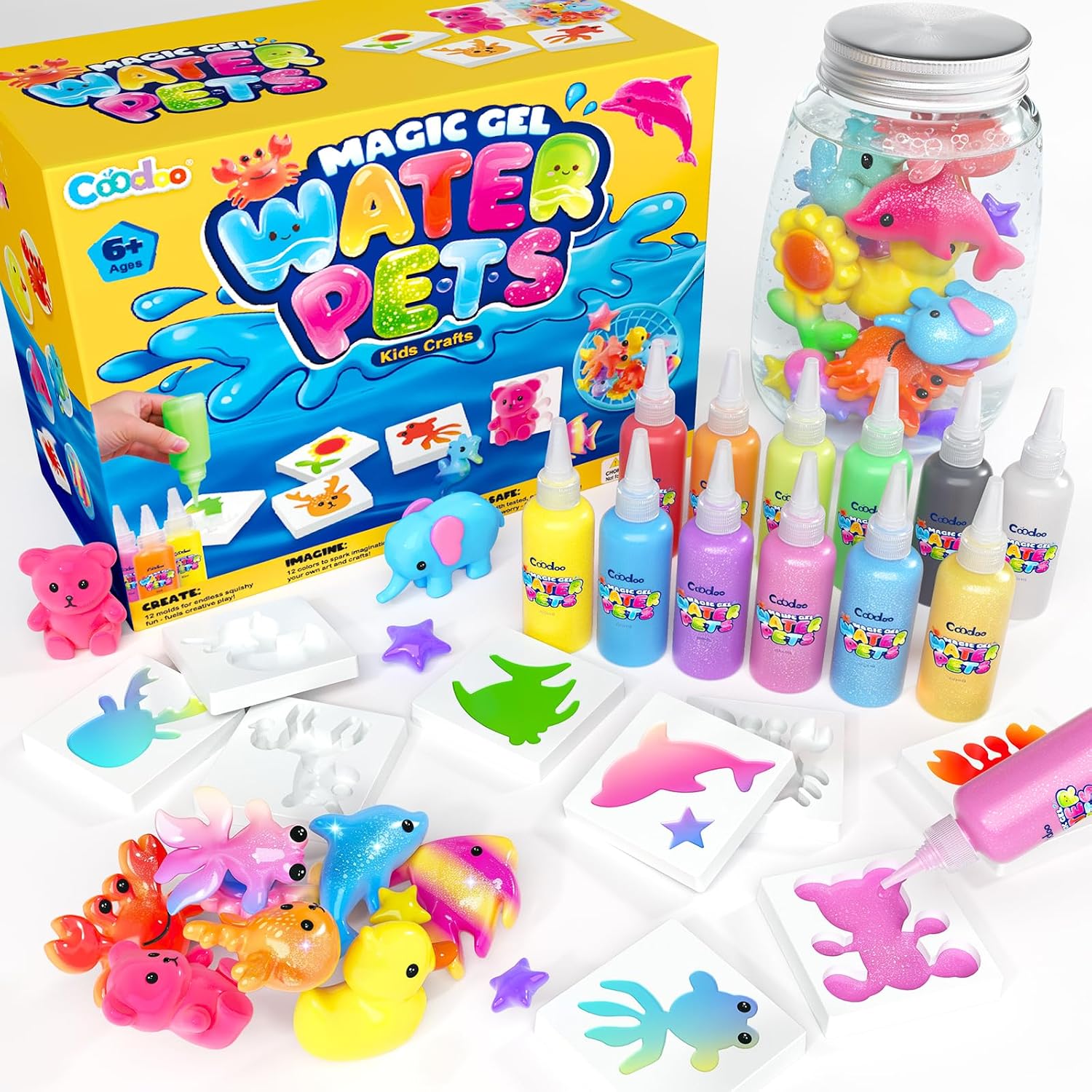 Magic Water Elf Craft Kits – DIY Squishy Maker Toys for Kids Ages 4-8 | Arts and Crafts for Kids, Gifts for Girls Boys, Make Squishies Toys Crafts Glowing in the Dark, Water Toys Birthday Gifts
