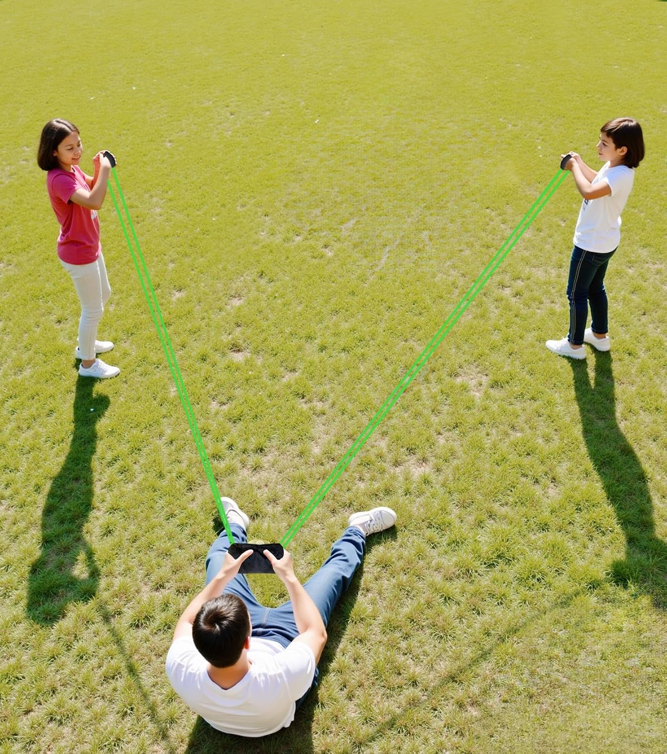 Water Balloon Launcher Slingshot 3 Man Slingshot 300 Yd Outdoor Game | Durable 800D Oxford, High Elastic Rubber, Multi Use Fun, Lightweight 5oz Design