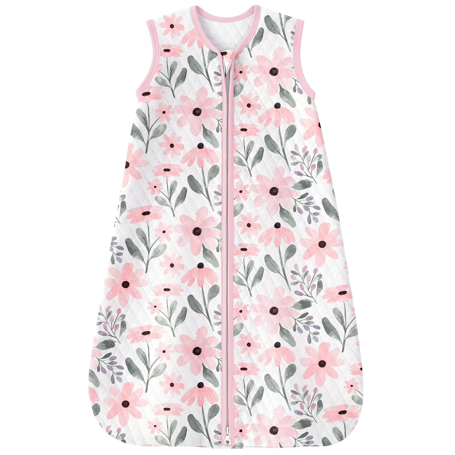 Yoofoss Baby Sleep Sack 0-6 Months 1.0 Tog Sleep Sack Organic Cotton Wearable Blanket for Newborns 2-Way Zipper Quilted Sleeping Sacks(Small)