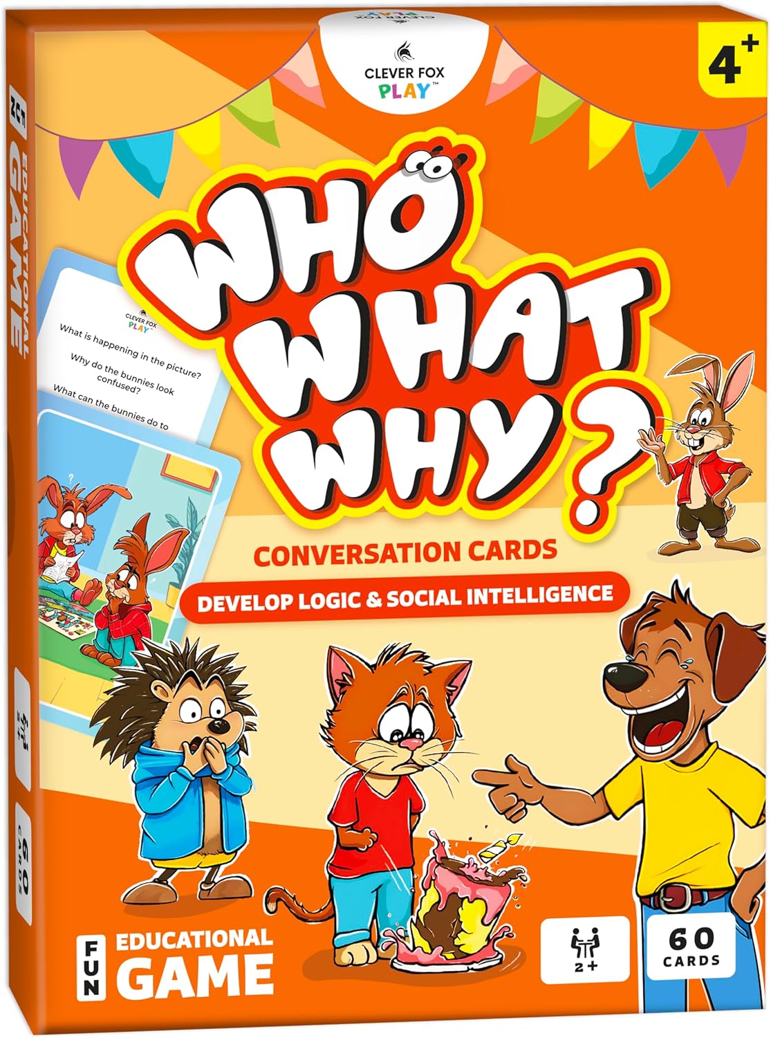 Who What Why Conversation Cards for Kids, Speech Therapy Materials, Ages 4+ | Educational game, social skills flash cards, emotional regulation tool, sequencing activity, therapy toy, learning resource