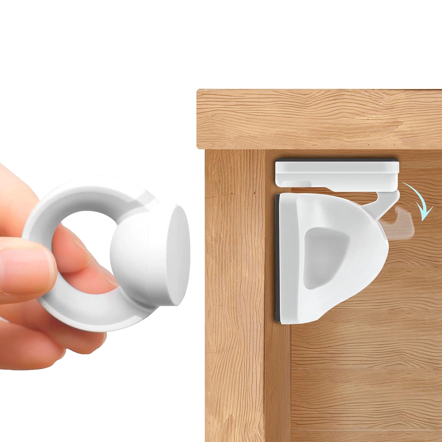 BooBoo Baby Magnetic Child Safety Cupboard Locks – 10 Locks with 1 Key | 10 Pack Baby Proofing Kit for Kitchen, Cabinets and Drawers – 30 Second Install – No Drilling – Strong 3M Adhesive