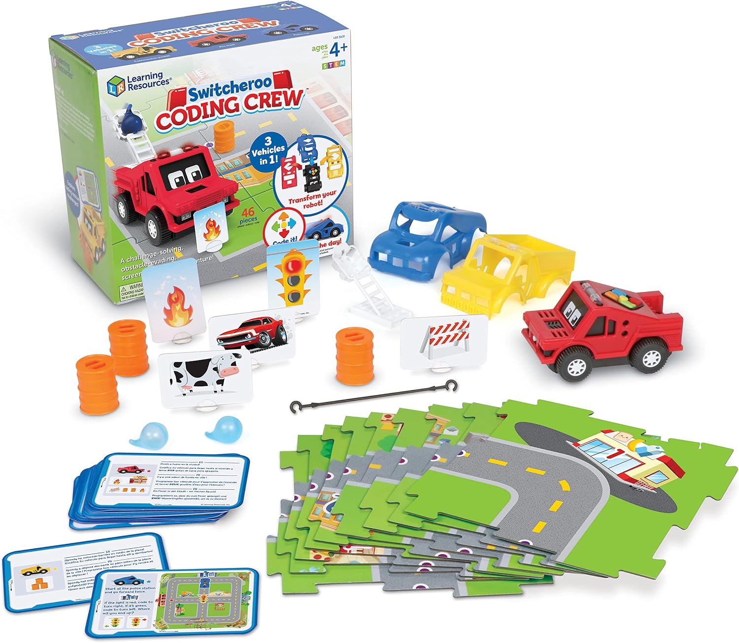Learning Resources Switcheroo Coding Crew | Toddler Robot Toys, Coding for Kids, Kids Programmable Robot, Beginner Robotics Kit, STEM Programming, STEM Learning Toys