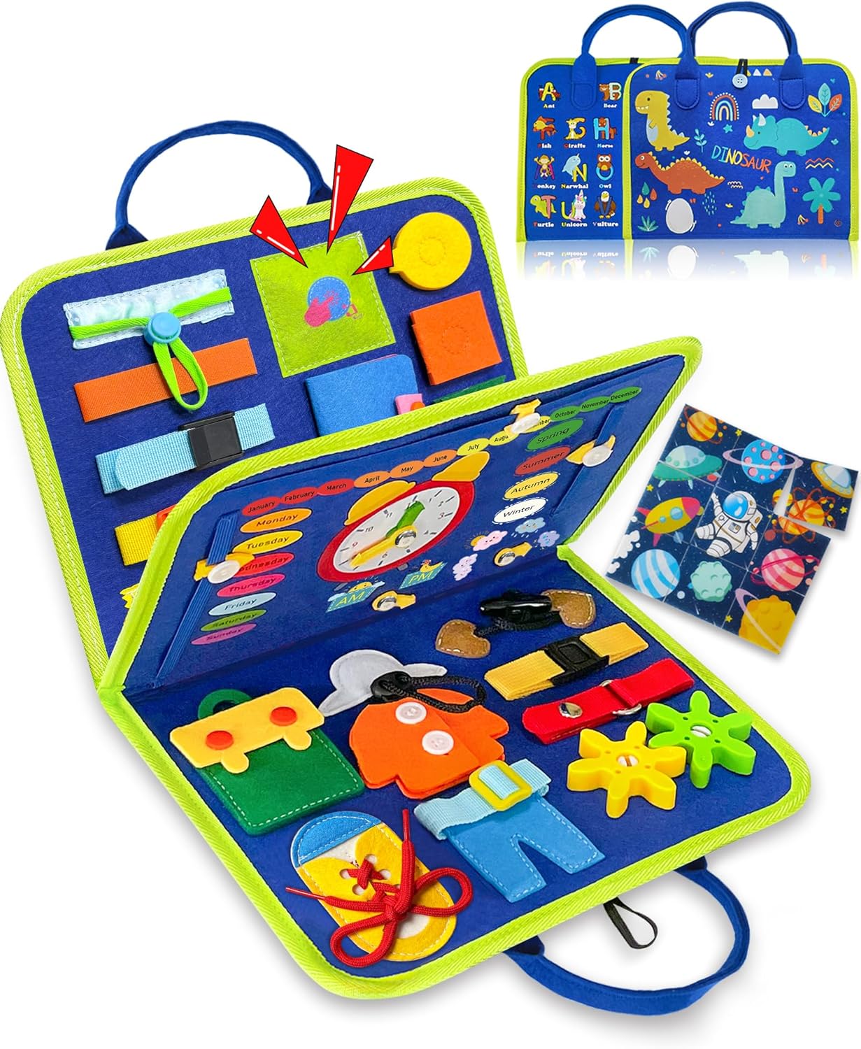 Busy Board Montessori Toys for Toddler Boy Birthday Gift Busy Book | Airplane Car Travel Toy, Learning Educational Toys, Activity Book, Toddler Activities, Sensory Toys, Fine Motor Skills