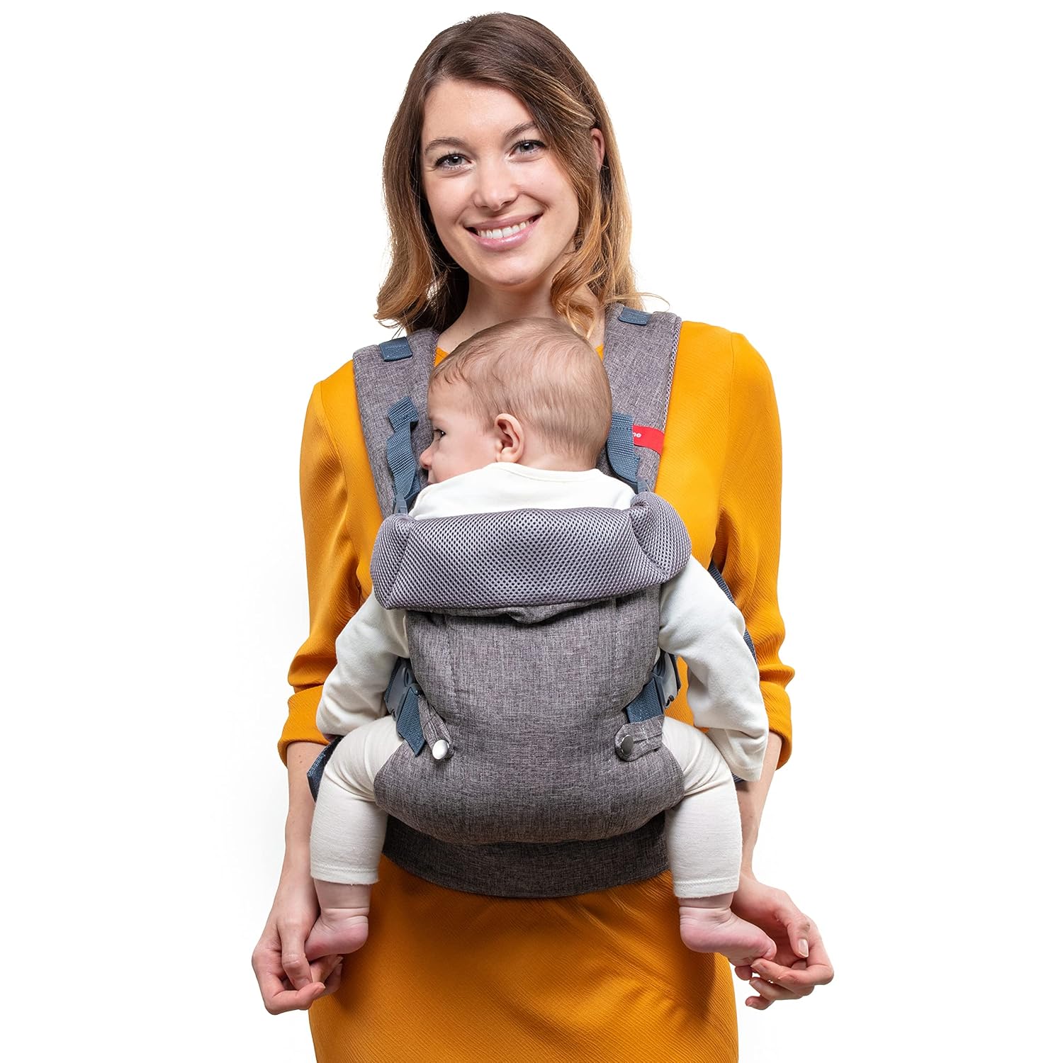 You+ME 4-in-1 Baby Carrier Newborn to Toddler, Mesh, 8-32 lbs, Gray | Breathable 3D Panels keep baby cool, certified Hip-Healthy Seat converts as your child grows, comfortable for any caregiver.
