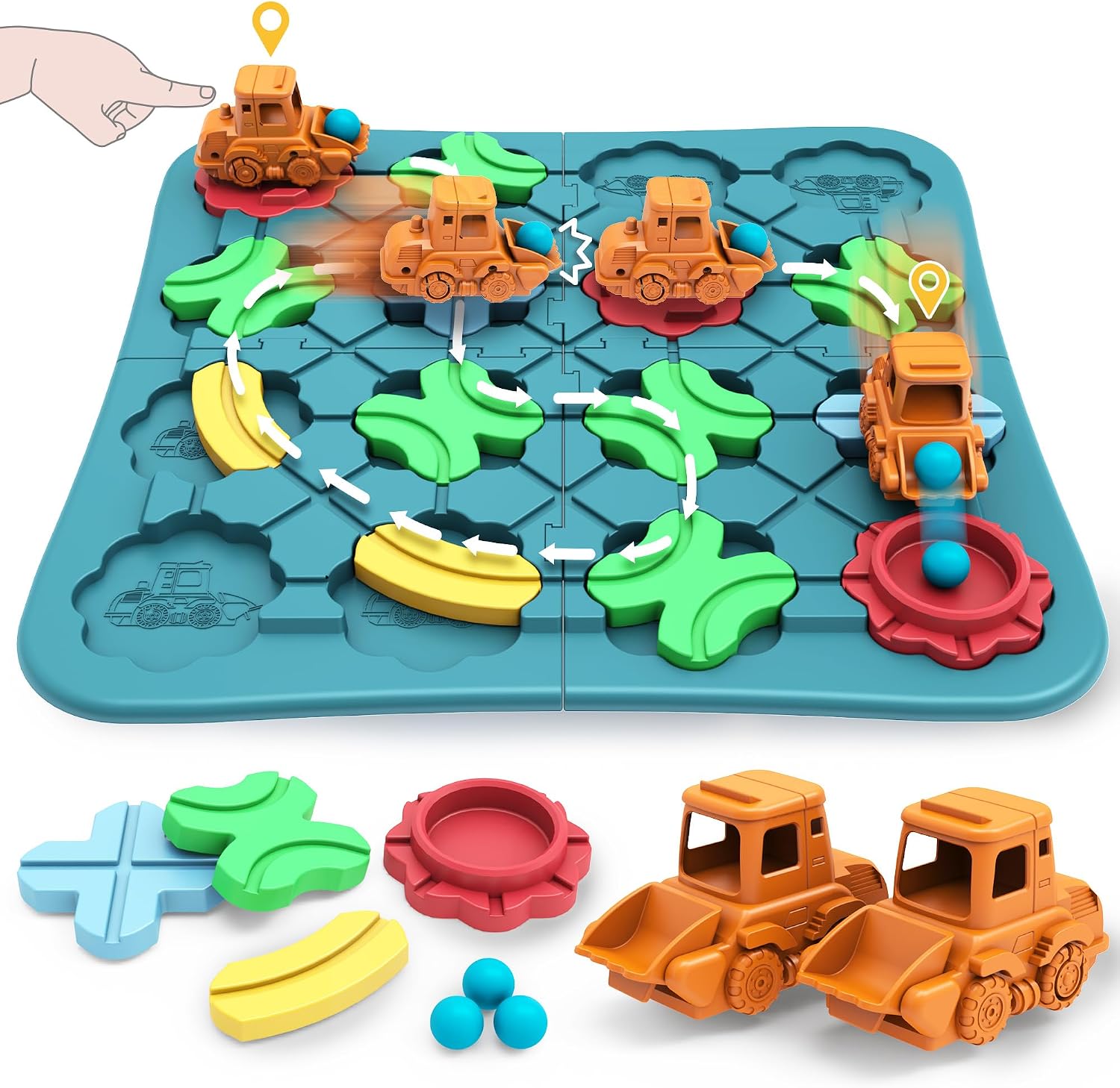 Bonitoto STEM Board Game Logical Road Builder Maze Toy for Kids Ages 3-8 | 32 Pcs Montessori Educational Puzzle, Develops Logical Thinking for Preschool Classroom Learning, Birthday Gift for Ages 4-8