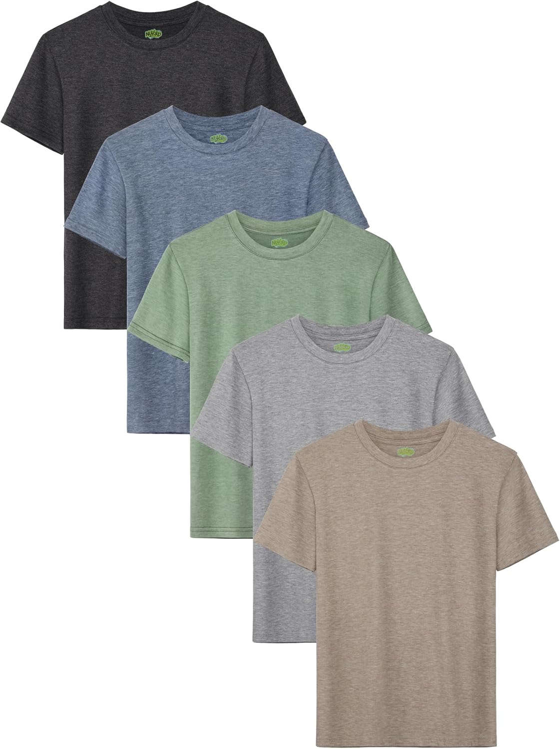 5 Pack Boys Shirts Short Sleeve Boys Tshirts Kids T-Shirts Summer Clothes | Classic Fit Tees for 2T to 18Y, Cotton Blend, Breathable, Lightweight, Sweat-Absorbing Boys Clothes for School/Play/Home