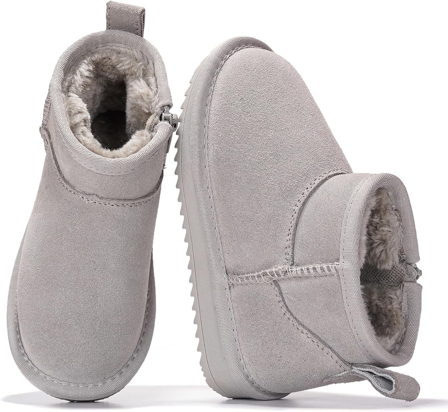 Project Cloud Girls 100% Genuine Leather Non Slip Fur Lined Ankle Boots | Water Resistant Lightweight Memory Foam Insole Cozy Fall Shoes for Boys & Girls Kids Footwear Outdoor Everyday Kids Boots