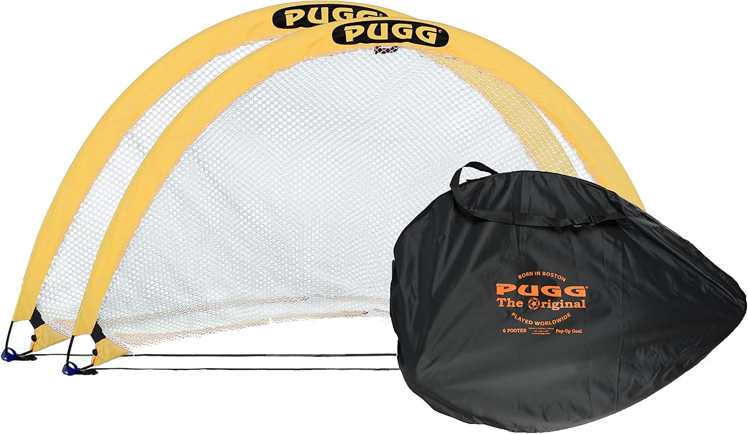 PUGG Pop Up Soccer Goal | Portable Training Set With Knitted Poly Net, The Original Pickup Game Goal, Includes Two Goals & Bag