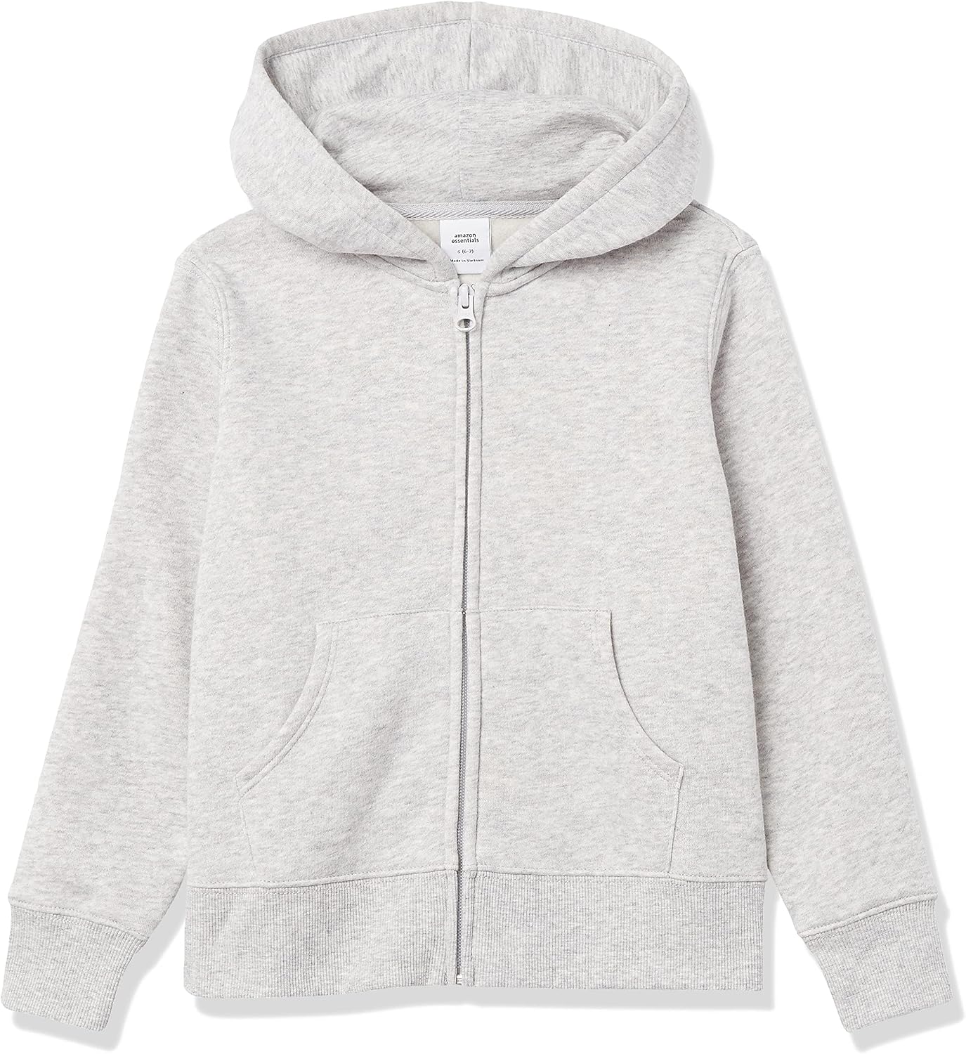 Amazon Essentials Girls and Toddlers’ Fleece Zip-Up Hooded Sweatshirt with Lined Hood and Rib Knit Detail