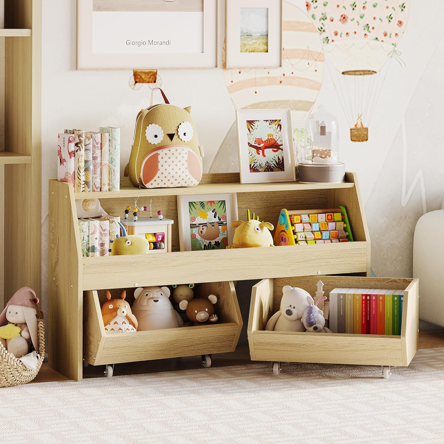 Kids Toy Storage Organizer, Kids Toy Organizer, Playroom Organization | 2 Movable Drawers Encourage Good Organization Habits, Organizador de Juguetes, Toddler Toy Storage, Nursery Toy Storage