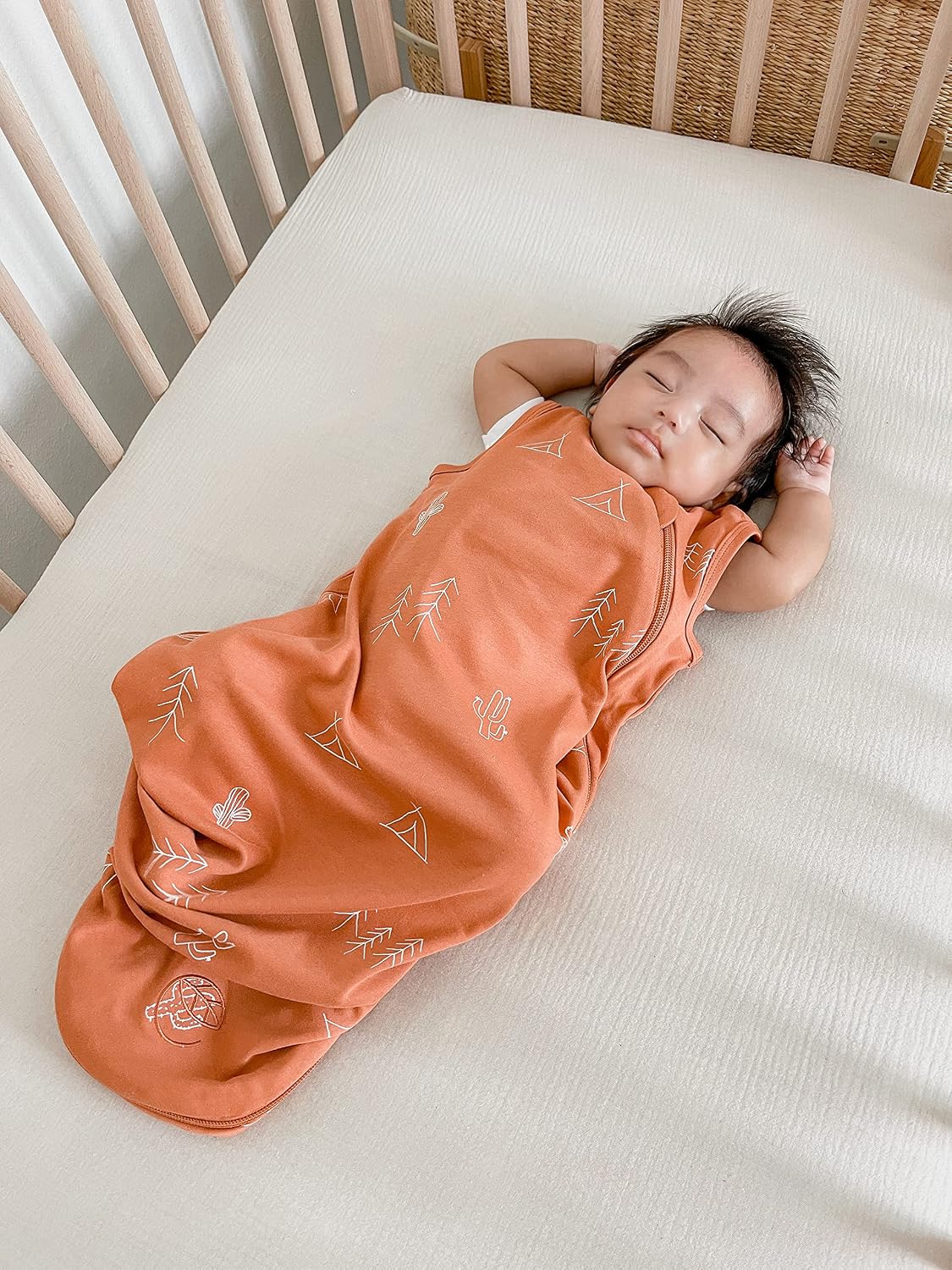 Ecolino Organic Cotton Baby Sleep Sack – 2-Way Zipper Baby Wearable Blanket – Infant Sleeping Bag Sack – 6-18 Months – Desert