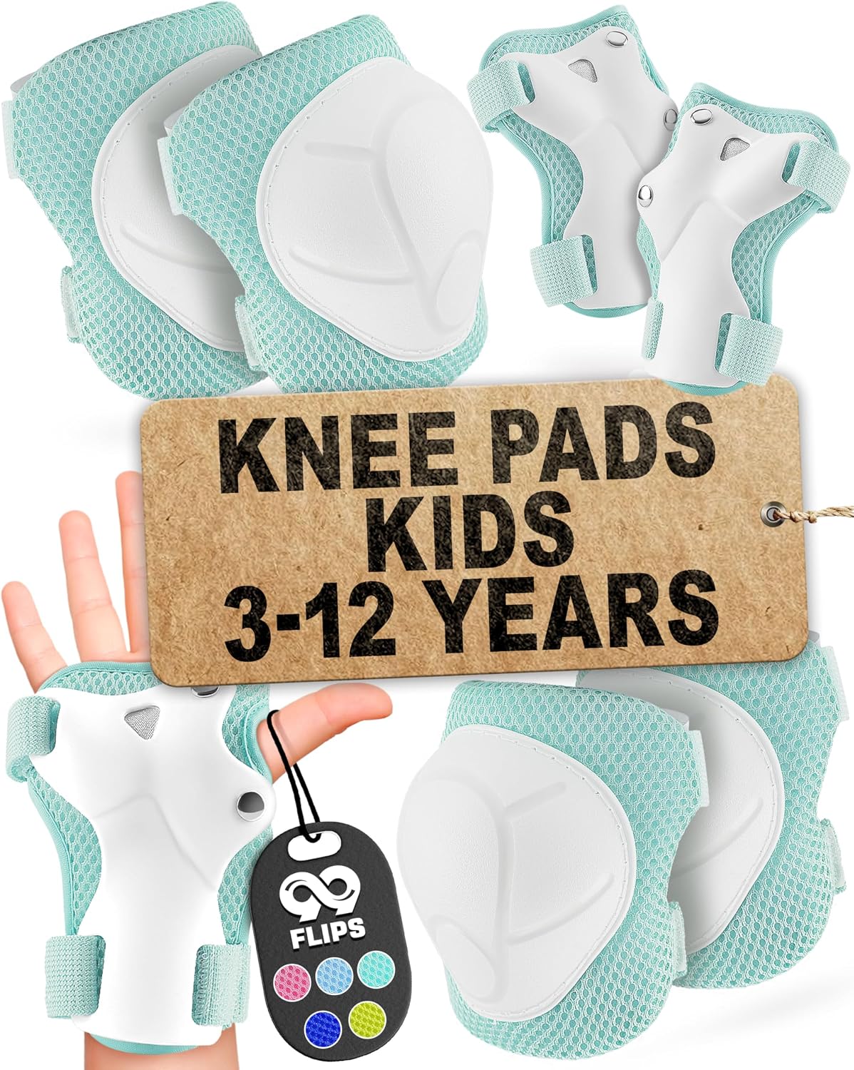 6pcs Complete Set 3-12 Years- Knee Pads Elbow Pads and Wrist Guards | for Kids and Toddler [6pc]