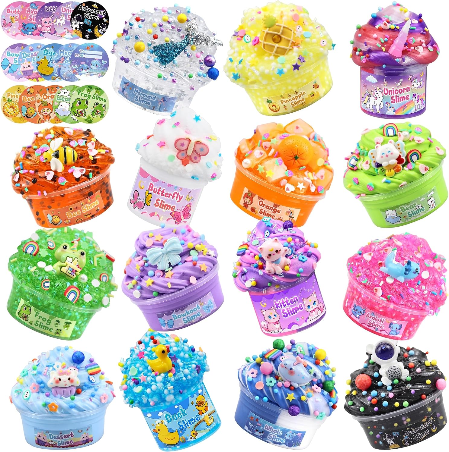15 Pack Slime Kit for Girls, Cloud Butter Crunchy Slime Gift Set | Slime Party Favor,Sensory Toy for Kids Ages 4-10,Birthday Gifts Classroom Prizes for Kids,Goodie Bag Stuffer