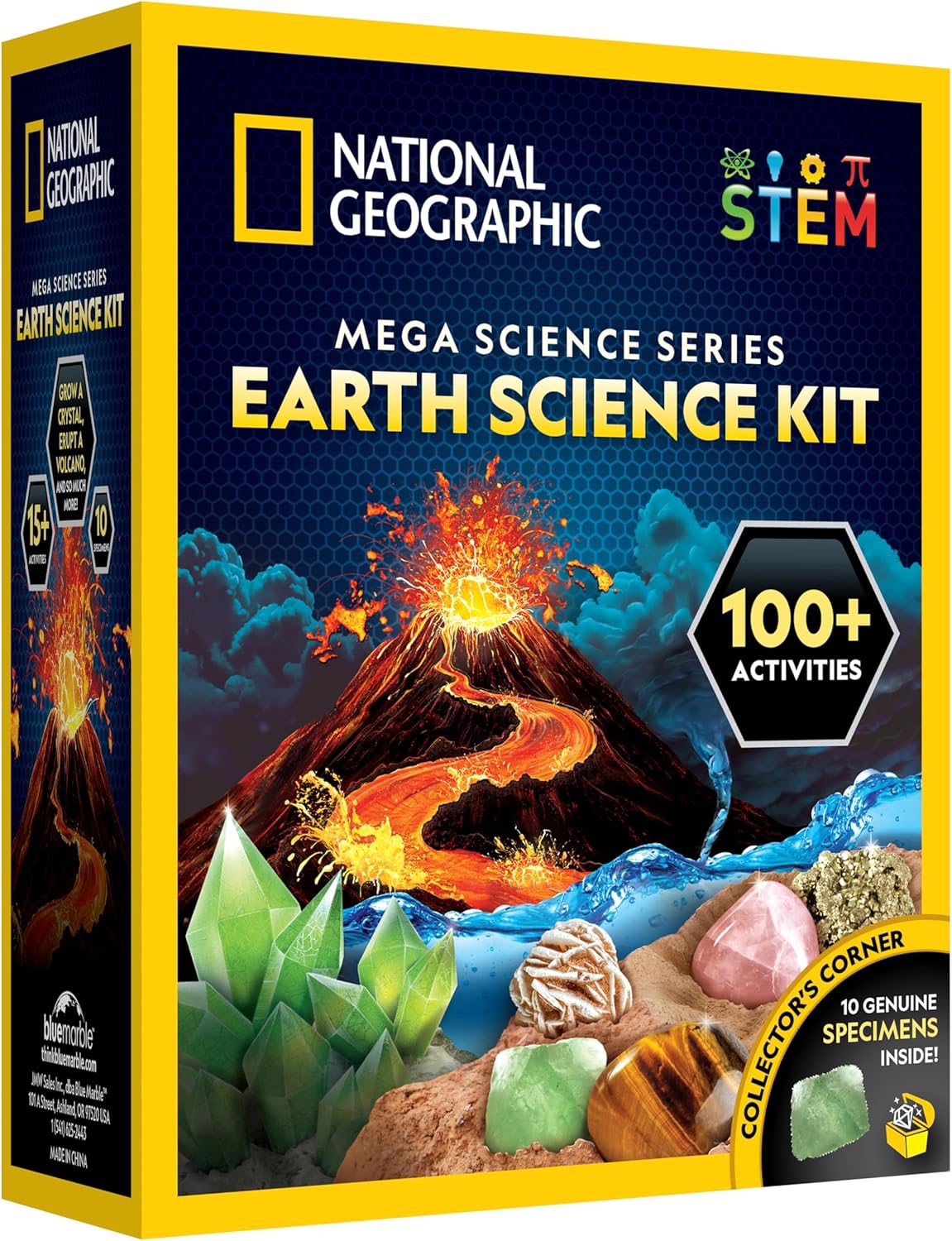 National Geographic Earth Science Kit with 100+ Activities for Kids 8-12 | Crystal Growing, Volcano Experiments, Rock Collection, Earth Science Activities, STEM Projects, Birthday Gift