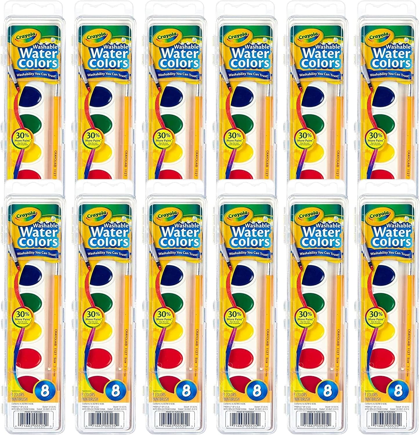 Crayola Washable Watercolor Paint Sets for Kids & Teachers (12ct), Bulk Classroom School Supplies for Preschool & Kindergarten, Wishlist Essentials, Crafting Activities for Toddlers | Watercolor Paint Sets for Kids, Teachers Classroom School Supplies, Preschool & Kindergarten Crafting Activities for Toddlers